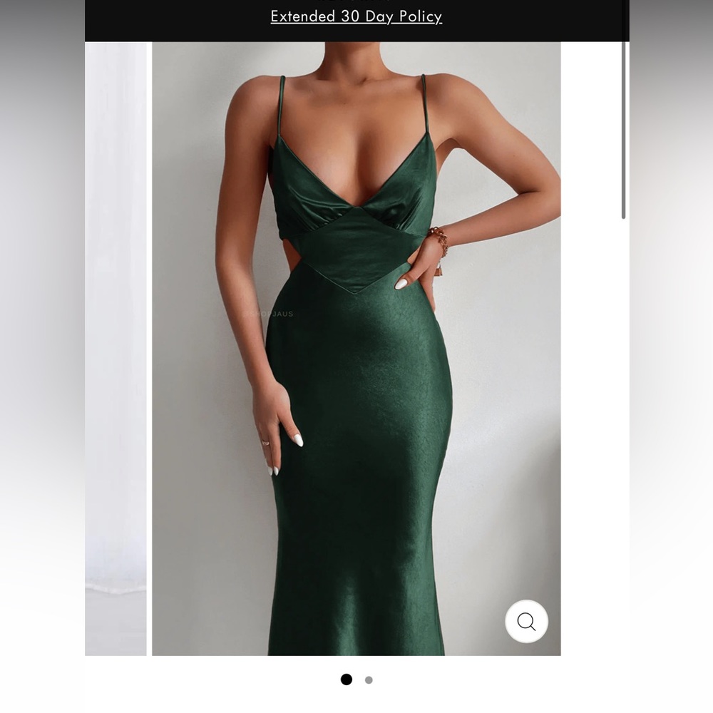 greta midi dress emerald green